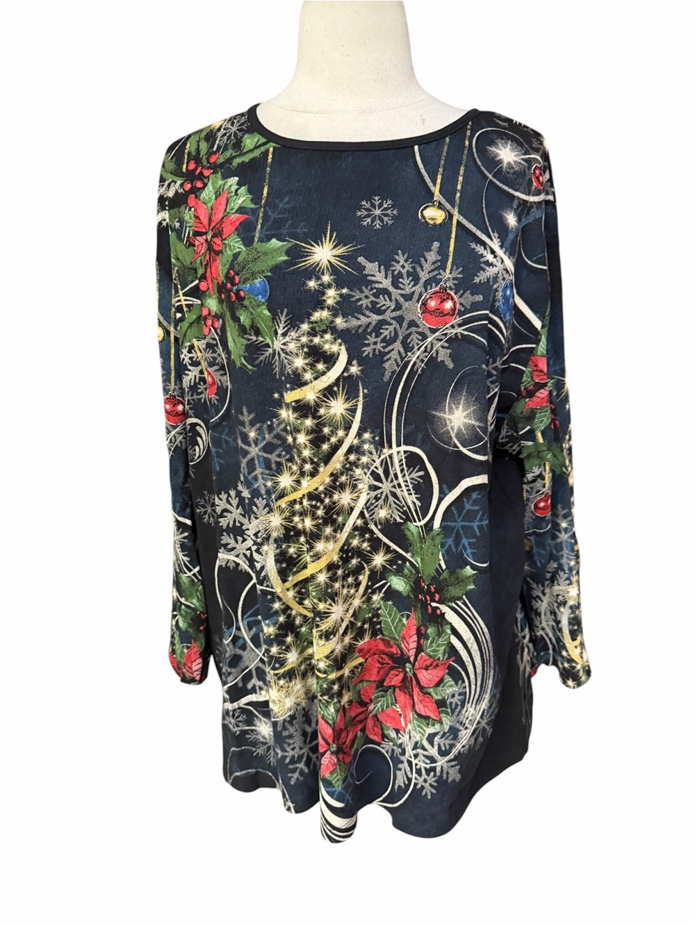NWOT Jess & Jane 100% Cotton “Christmas Joy” Knit Top